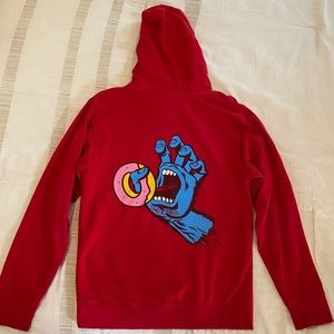 Mens Red Odd Future Santa Cruz graphic hoodie